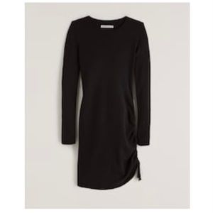Abercrombie TALL Asymmetrical Ruched Mini Sweater Dress